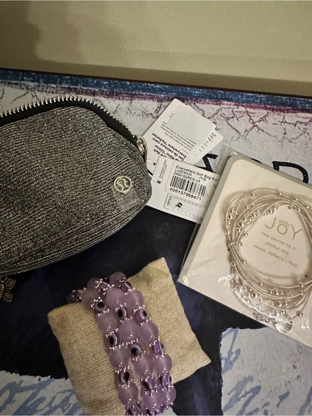 lululemon athletica Silver Metallic Belt Bag Nano
